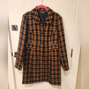 Apt 9 light weight knee length plaid jacket